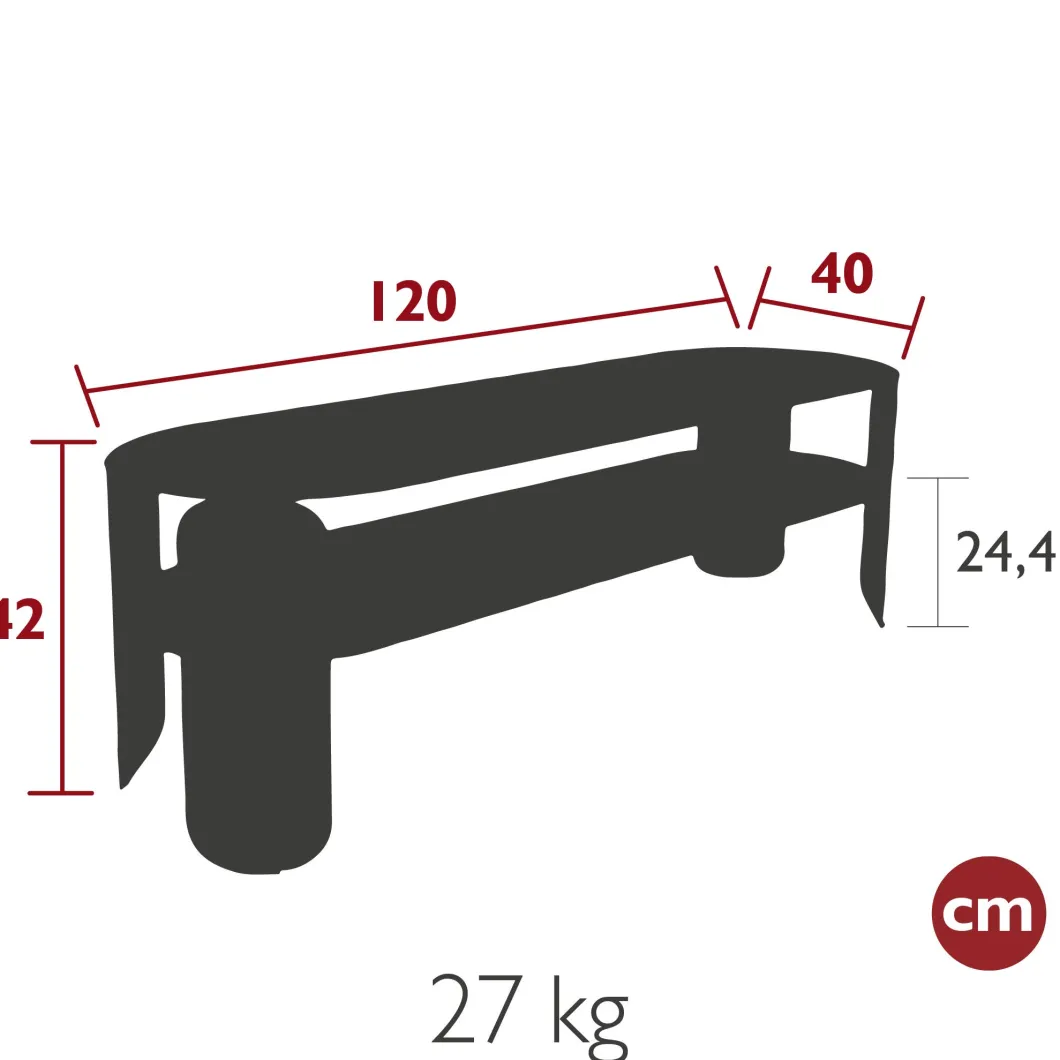CONSOLE BASSE 120 x 40 CM - H. 42 CM