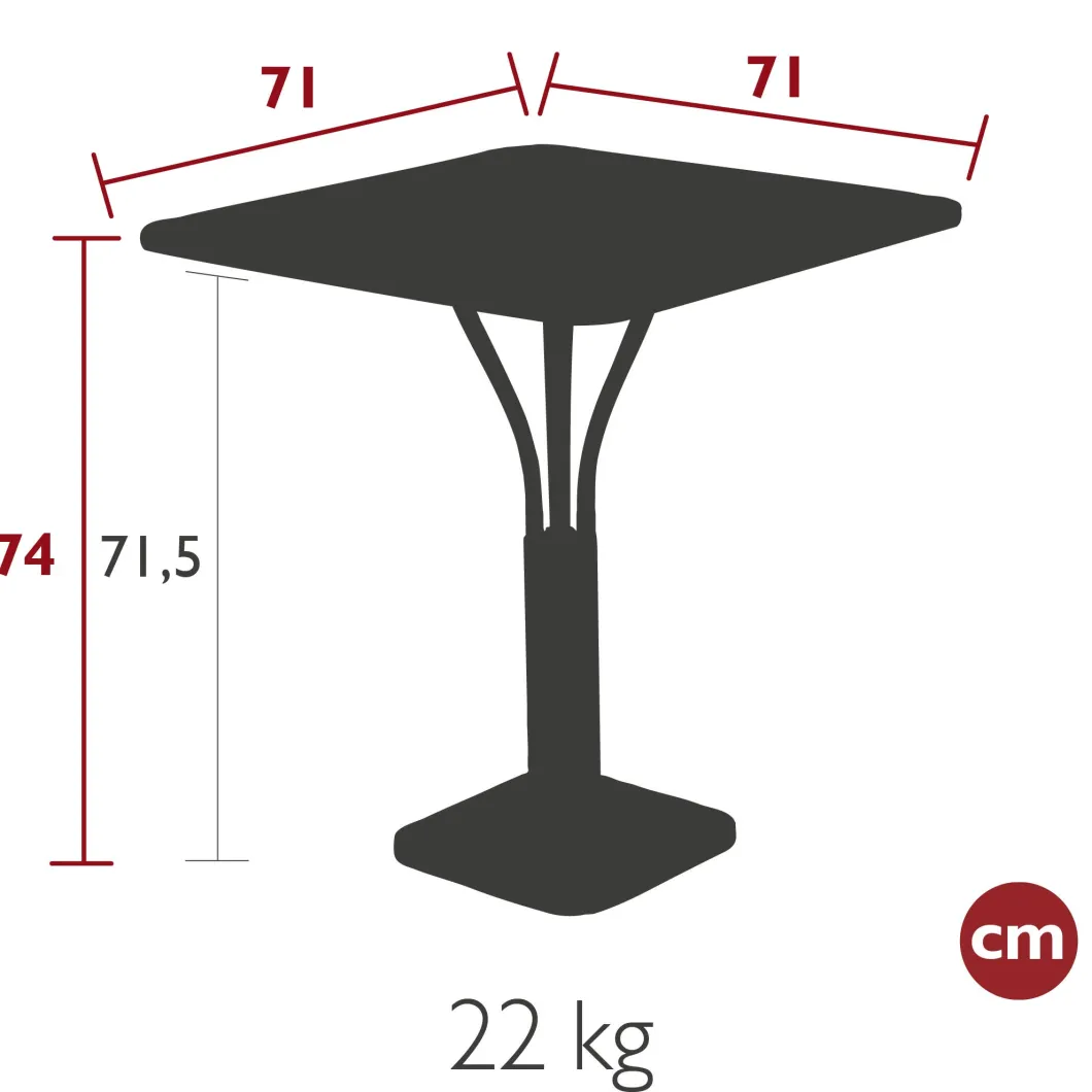 GUÉRIDON 71 X 71 CM PLATEAU PLEIN
