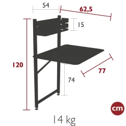 TABLE BALCON 57 X 77 CM