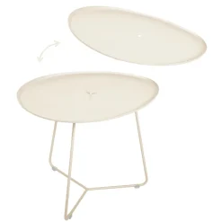 TABLE BASSE OVALE 55 X 44.5 CM, PLATEAU AMOVIBLE