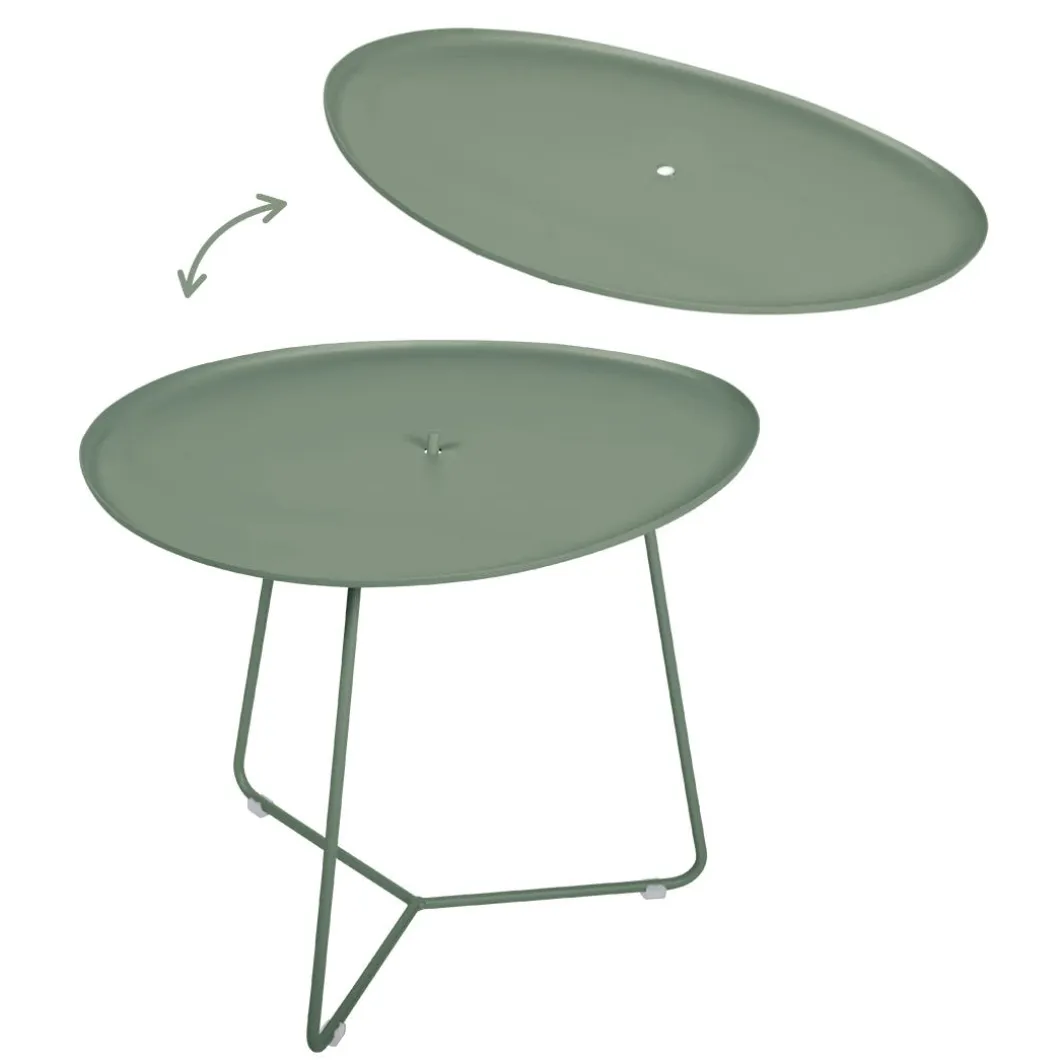 TABLE BASSE OVALE 55 X 44.5 CM, PLATEAU AMOVIBLE