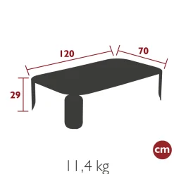 TABLE BASSE 120 X 70 CM - H.29 CM
