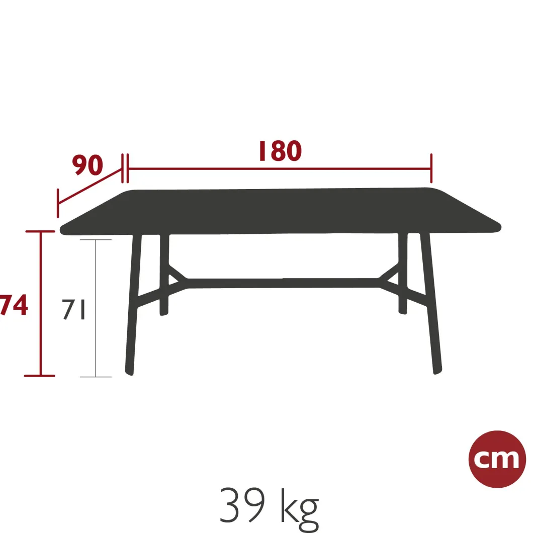 TABLE CHÊNE 180 x 90 CM