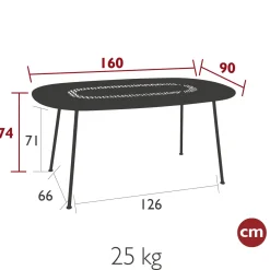TABLE OVALE 160 X 90 CM