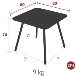 TABLE 4 PIEDS 80 X 80 CM