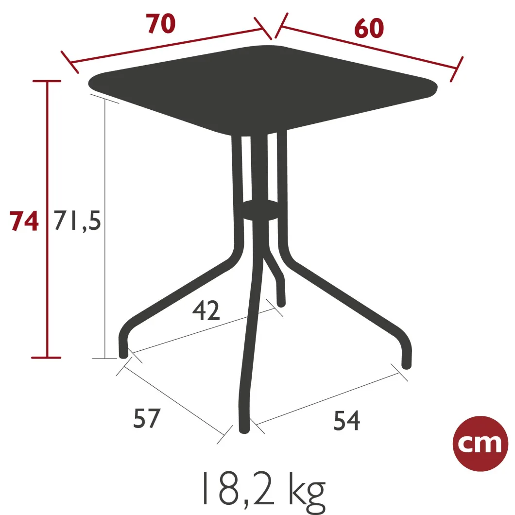 TABLE 60 X 70 CM