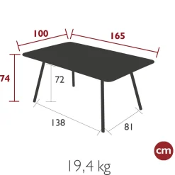 TABLE 165 X 100 CM