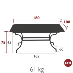 TABLE 180 X 100 CM