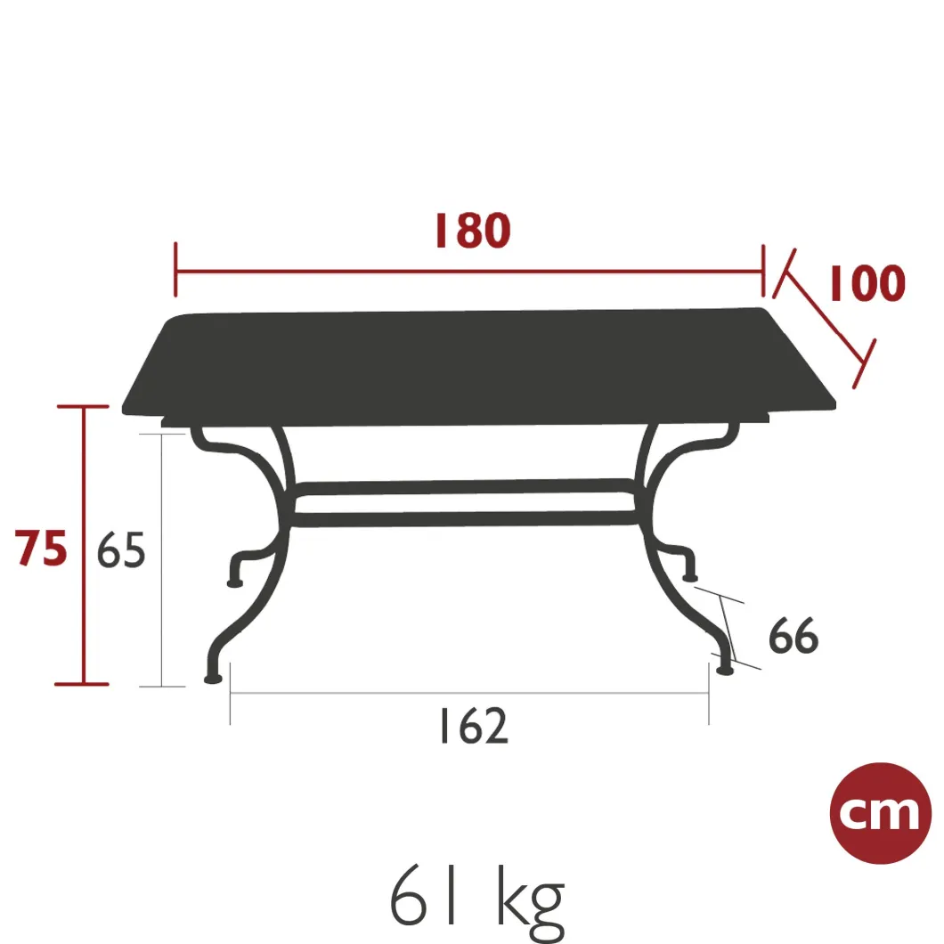 TABLE 180 X 100 CM