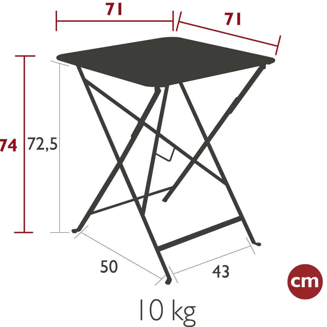 TABLE 71 X 71 CM
