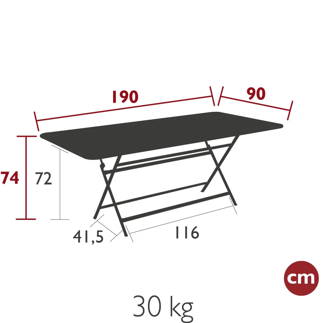 TABLE 190 X 90 CM