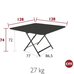 TABLE 128 X 128 CM